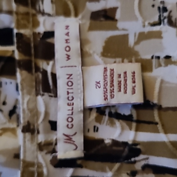 JM Collection Stylish Women's Abstract Print Top Plus Sz 2X - Picture 3 of 4